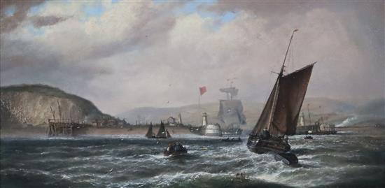 Isaac Walter Jenner (1836-1902) Newhaven Harbour 8 x 16in.